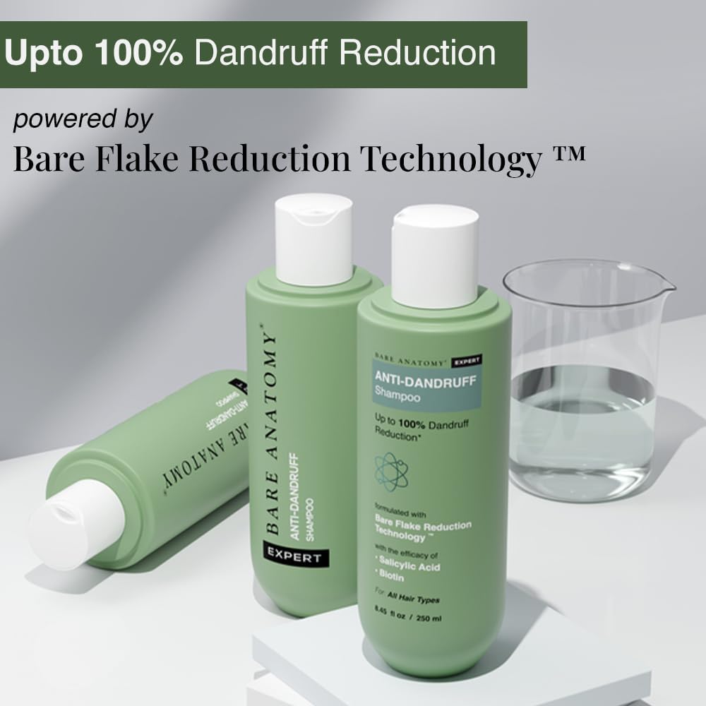Bare Anatomy Expert Anti-Dandruff Shampoo | Targets Oily Scalp and Sheds Dry Flakes Clears Away Dandruff Flakes Relieves from Excessive Oil | 250 ml