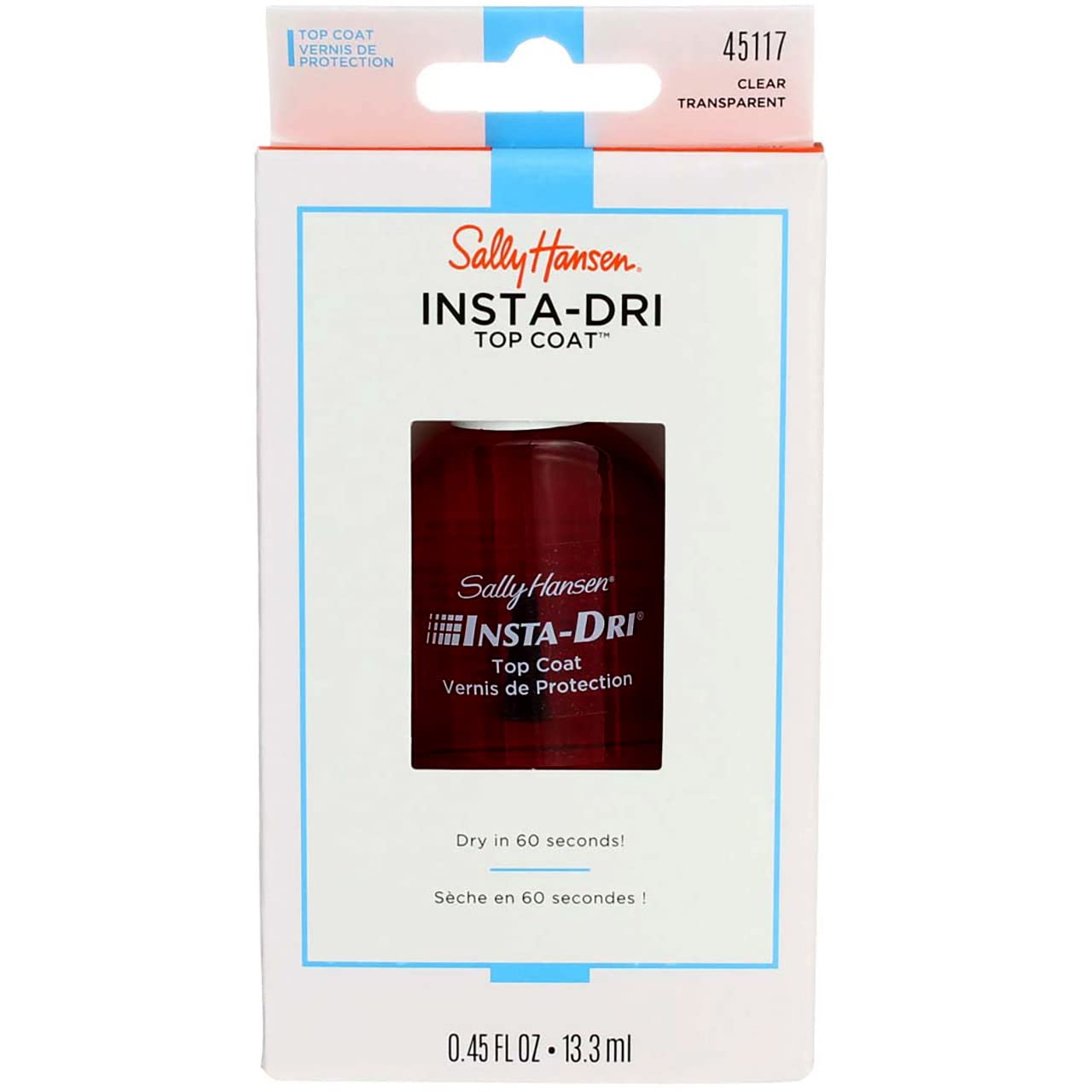 Sally Hansen Insta-Dri Topcoat Clear 0.45 Ounce (13.3ml)
