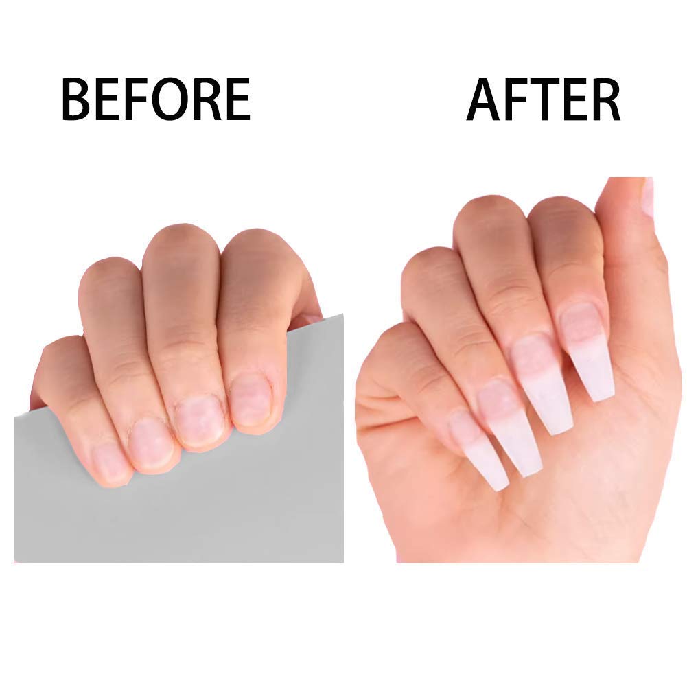 500 Pieces Natural Fakes Nails False Nail Tip Artificial Acrylic Nails French Nail Tips for Women Girls (10 Sizes)