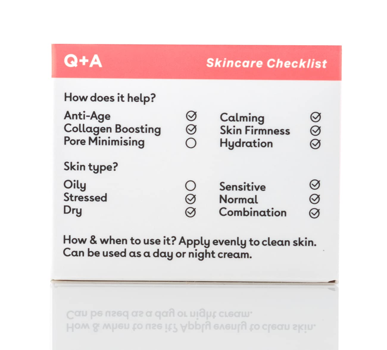 Q+A Collagen Face Cream (50g), Natural Skincare Anti-Ageing Face Care with plant-powered Collagen, Shea Butter and Magnesium, Hydrating and Firming Day Cream