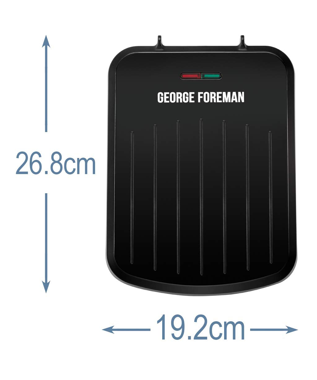 George Foreman 25800 Small Fit Grill - Versatile Griddle, Hot Plate and Toastie Machine with Speedy Heat Up and Easy Cleaning, Black