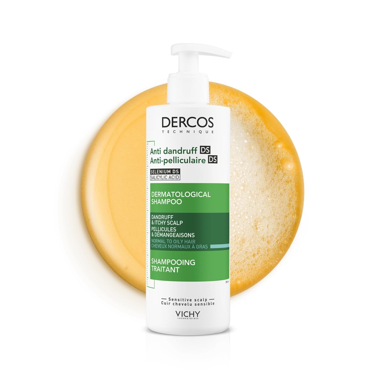 Vichy Dercos Anti-Dandruff and Anti-Itch Shampoo for Normal to Oily Hair 390ml