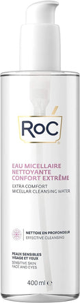RoC - Extra Comfort Micellar Cleansing Water - Smooth Skin Cleanser for Sensitive Skin, Face & Eyes - Effective Cleansing - Skin-Friendly Micellar Water - Minimises Allergy Risks - 400 ml