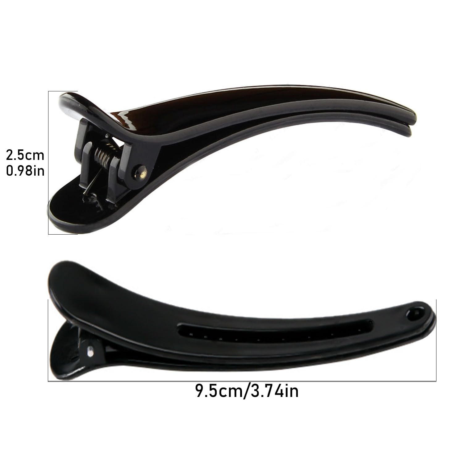 6pcs Hair sectioning clips Professional Hair Clips,Plastic Hairdresser Clips,Hair Styling Clips Salon and Home Hair Cutting Clips for Hairdresser (Black)