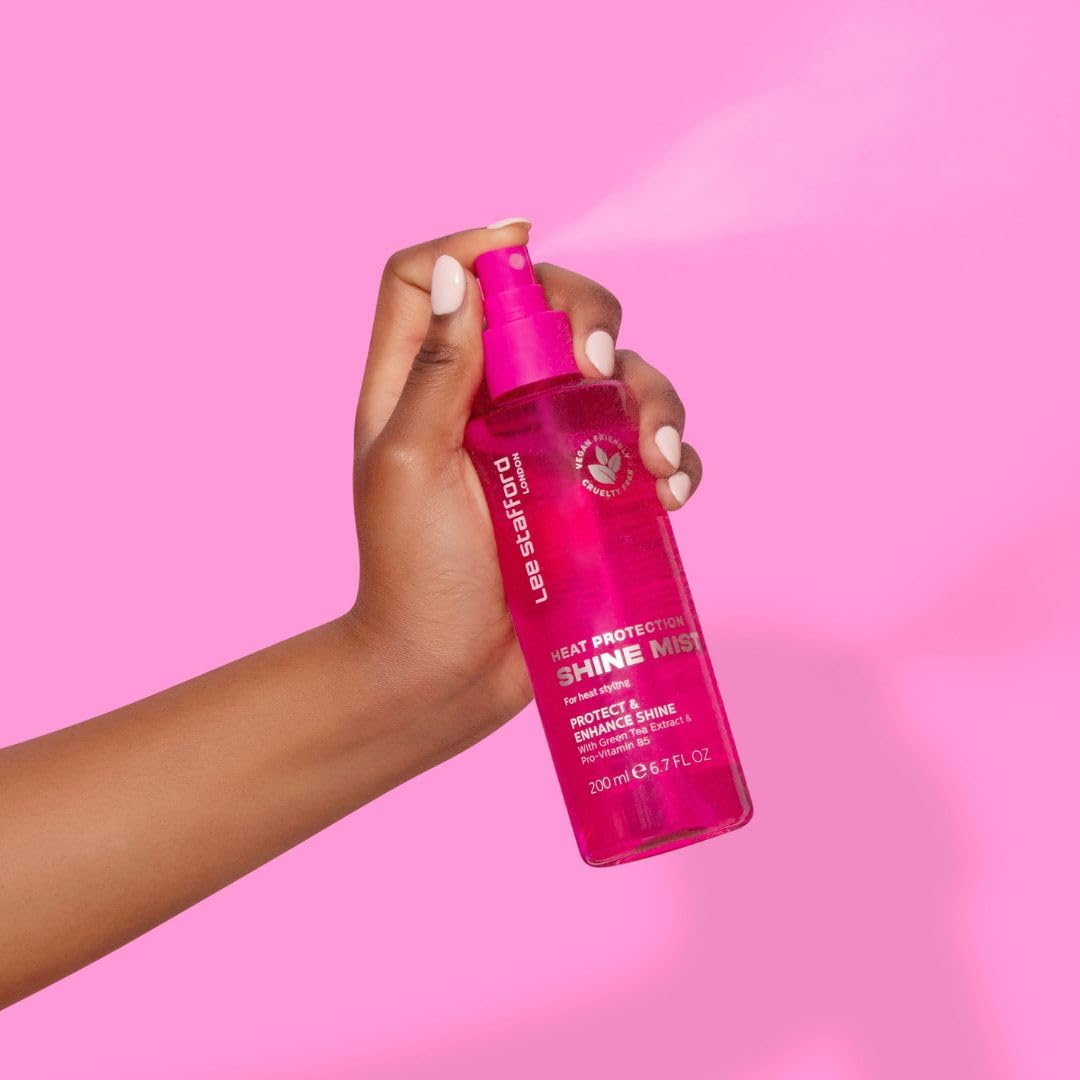 Lee Stafford Heat Protectant Hair Spray | Styling Collection - Best Thermal Defense Shine Mist for Daily Use, Frizz Control with Protection, Flat Iron & Blow Dry Safe, Hydrating, 6.7 Fl Oz