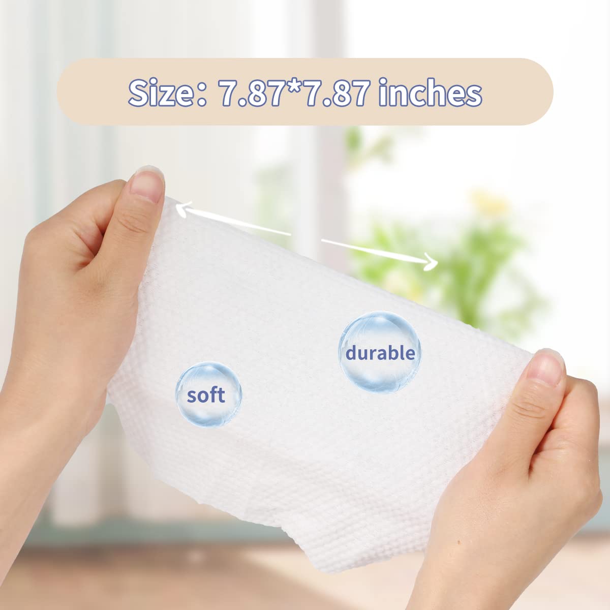 Disposable Face Towel, MSOEUESO 100% Cotton Facial Tissues, Wet Dry Face Cloths, Biodegradable Dry Wipes, Makeup Remover Wipes, Ultra Soft for Adults and Baby 200 count, 2pack