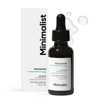 Minimalist 5% Niacinamide Face Serum for Clear Glowing Skin | Reduces Dullness, Hydrates & Repairs Skin with Vit B3 & HA | Day & Night Serum for Dry & Sensitive Skin | For Women & Men, 30 ml