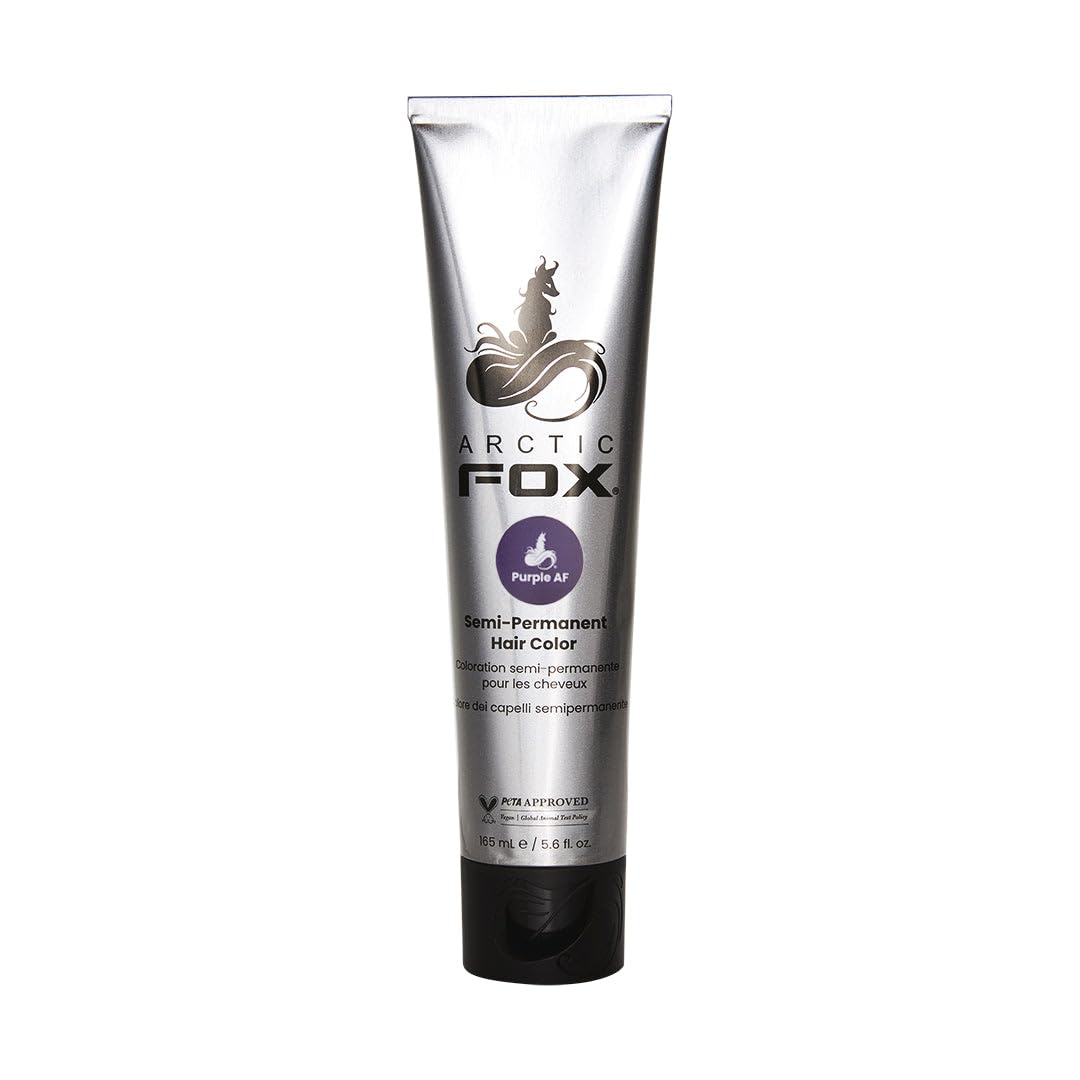 ARCTIC FOX 100% Vegan & Cruelty Free Vibrant Semi Permanent Hair Colour Dye - Purple AF 165 ml e