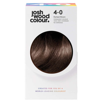Josh Wood Permanent Colour 4.0 (Darkest Brown) Celebrity-approved ammonia-free hair dye - Leaves hair super shiny and hydrated with 100% grey coverage - Natural-looking and Vegan
