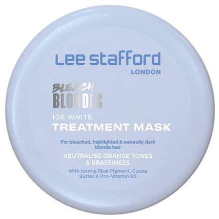 Lee Stafford Blue Toning Hair Mask | Bleach Blonde Ice White Collection - Best Conditioning Mask, Corrects Brassy & Orange Tones, Great for Dark, Highlighted, Cool Hair, 6.7 Fl Oz