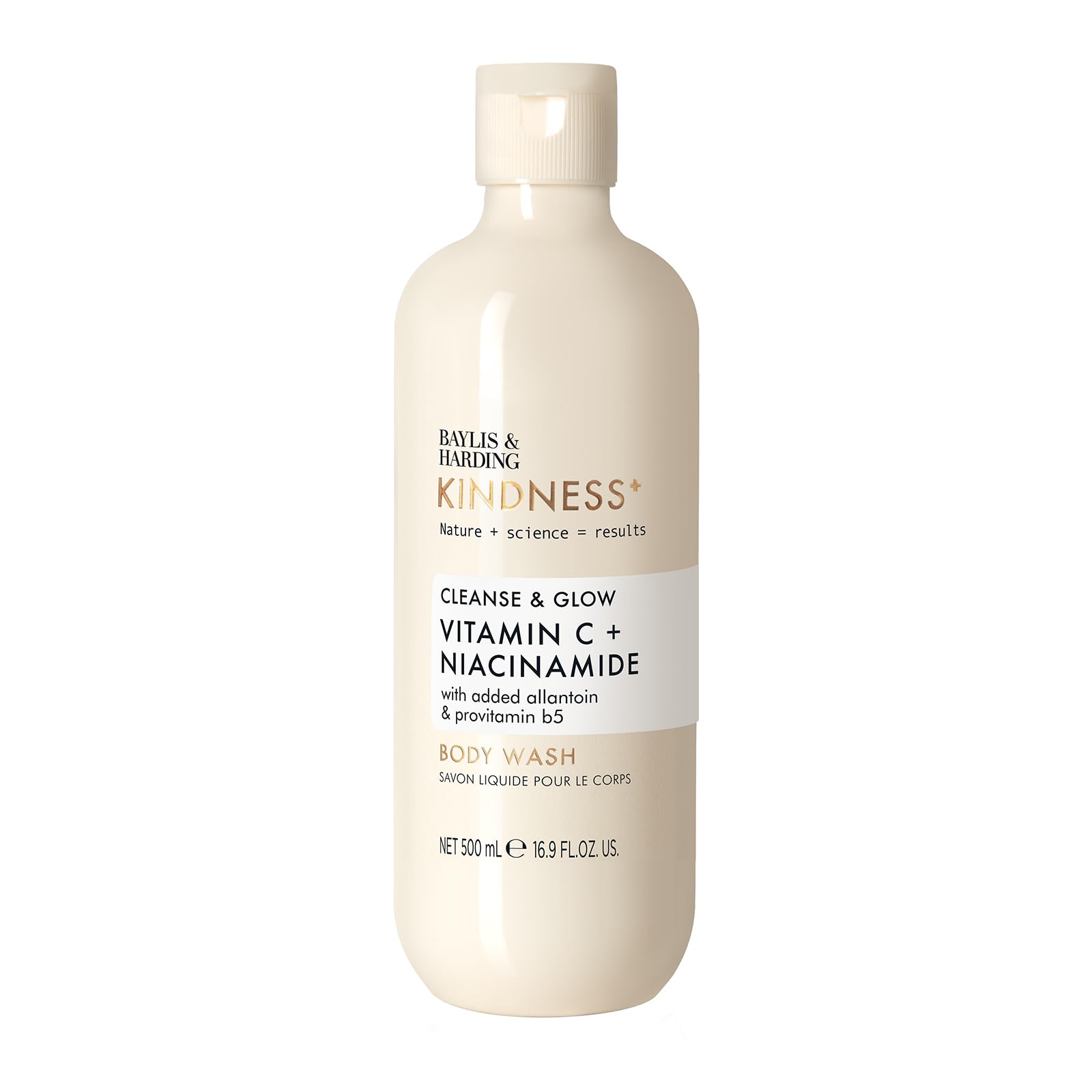 Baylis & Harding Kindness + Vitamin C & Niacinamide, Orange & Mango Fragrance, 500 ml Cleanse & Glow Body Wash (Pack of 3) - Vegan Friendly