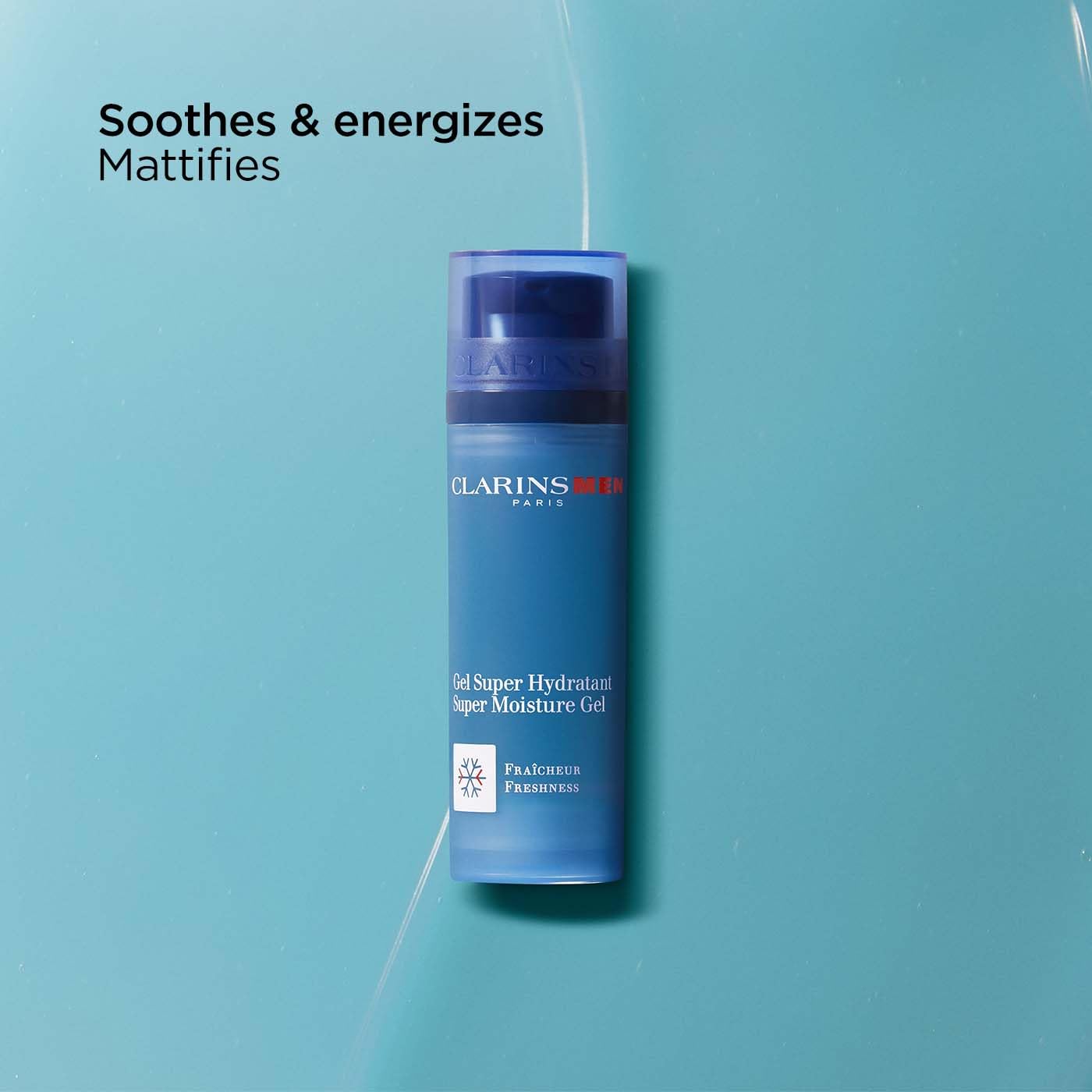 Clarins Men Super Moisture Gel 50ml | Lightweight, Oil-Free Moisturiser for Instant Hydration & Energised Skin