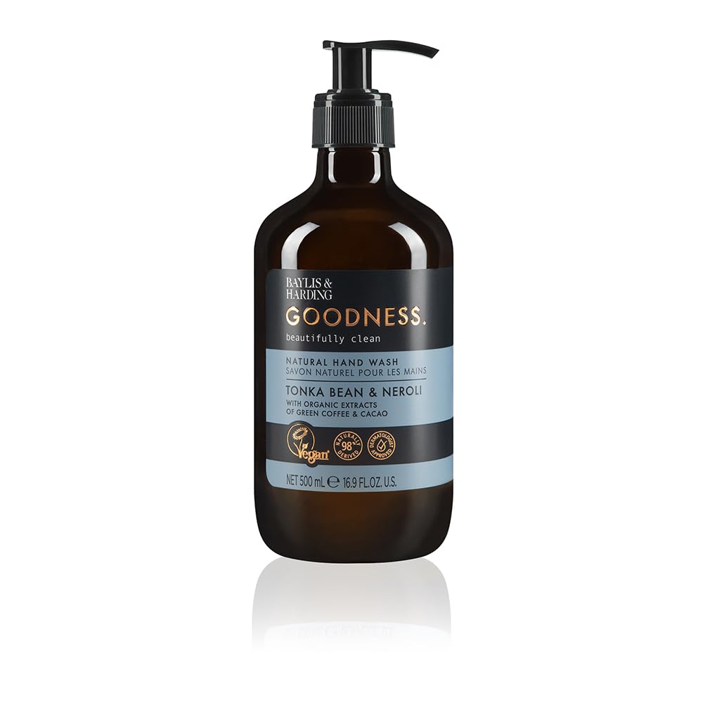 Baylis & Harding Goodness Tonka Bean & Neroli Hand Wash 500 ml (Pack of 3) - Vegan Friendly