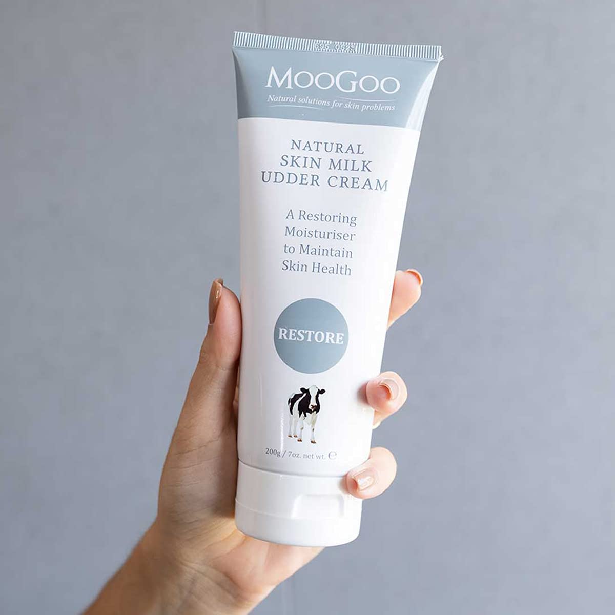 MooGoo Natural Skin Milk Udder Cream - Lightweight Face & Body Moisturizer for Sensitive, Irritated, Dry or Itchy Skin, For All Ages Including Children, 200g/7oz.