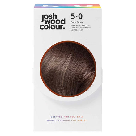 Josh Wood Permanent Colour 5.0 (Dark Brown) Celebrity-approved ammonia-free - Leaves hair super shiny and hydrated with 100% grey coverage - Natural-looking and Vegan