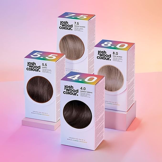Josh Wood Permanent Colour 6.0 (Light Brown) Celebrity-approved ammonia-free - Leaves hair super shiny and hydrated with 100% grey coverage - Natural-looking and Vegan