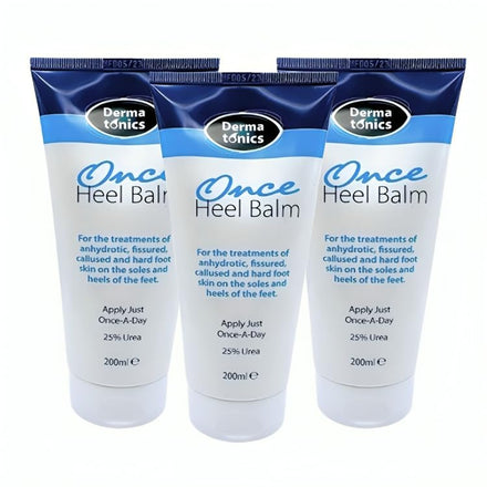 Dermatonics Once Heel Balm | Long-lasting Relief for Rough, Dry, and Callused Heels and Feet | Paraben-free and Clinicaly Proven | Visible Result in 8 Days | Pack of 3 x 200 ml
