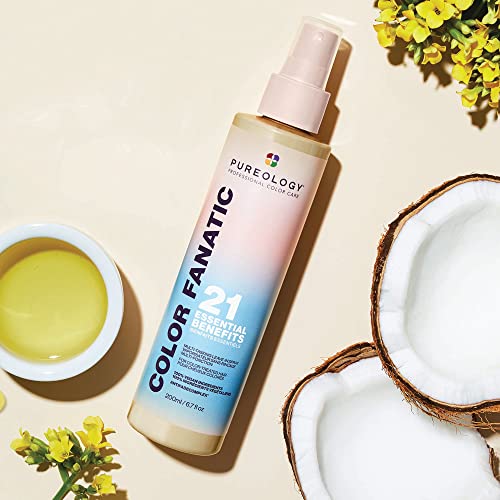 Pureology Color Fanatic Leave-in Conditioner Hair Treatment Detangler Spray | Protects Hair Color From Fading | Heat Protectant | Vegan | 6.7 Fl Oz