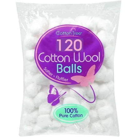 Cotton Tree® 100% Pure Cotton, Super Soft, Pack of 120