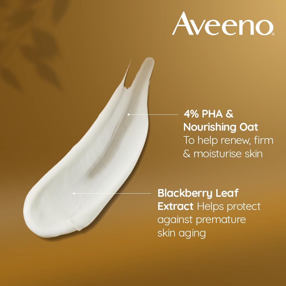 Aveeno Skin Renewal Firming Lotion (1x 300ml), Firming Body Lotion with Nourishing Prebiotic Oat, Shea Butter, 4% Naturally-Derived PHA and Blackberry Leaf Extract