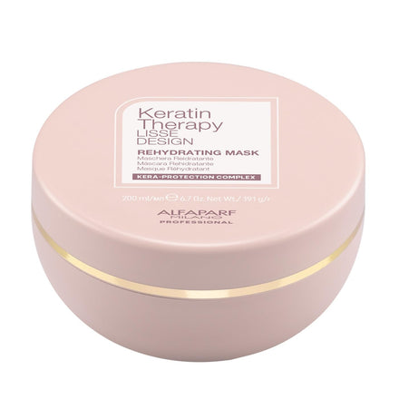 Alfaparf Milano Lisse Design Keratin Therapy Rehydrating Hair Mask - Post Keratin Treatment Deep Conditioning Hair Mask for Frizz Control & Moisture Retention - Dry Hair Treatment (6.7 oz)