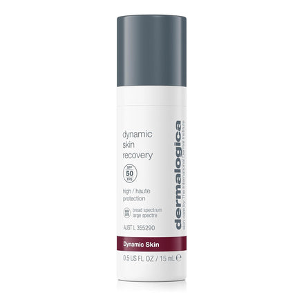 Dermalogica Dynamic Skin Recovery SPF50 Moisturiser - Hydrates & Combats Skin Ageing, Rich In Antioxidant & White Tea, Protects from UVA & UVB Rays, Blends Seamlessly for a Flawless Finish, 15ml