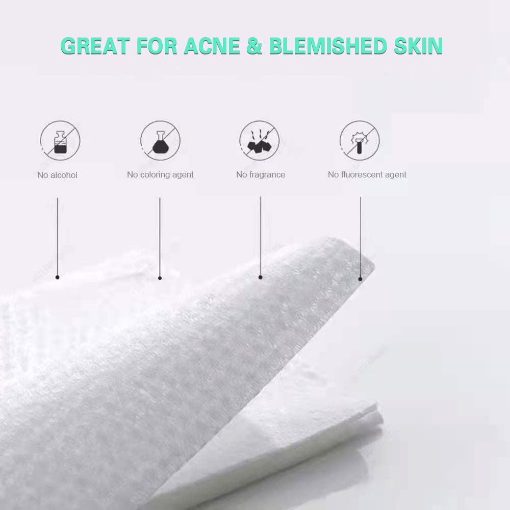 Face Towel, MSOEUESO Biodegradable Facial Cotton Tissue Dry Wipes for Sensitive Skin, Unscented and Ultra Soft Disposable Face Towel, Cotton Dry Baby Wipes, Make-Up Remover (200 Counts)