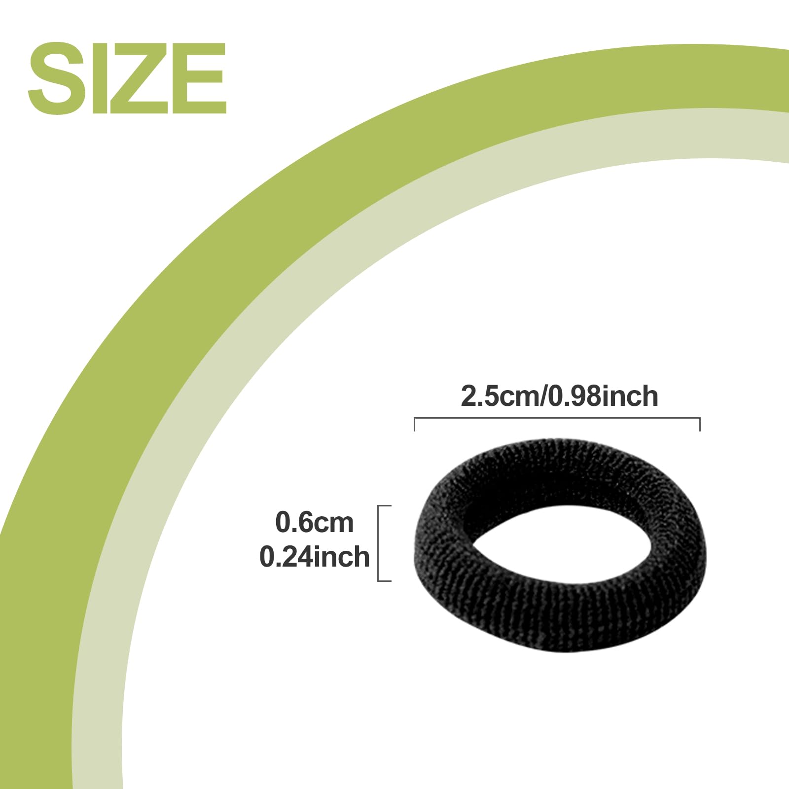 Hanyousheng 100 Pieces Baby Girl Hair Elastics, Mini Hair Elastics, Hair Ties for Girls, No Metal, Hair Elastics for Children, Black Hair