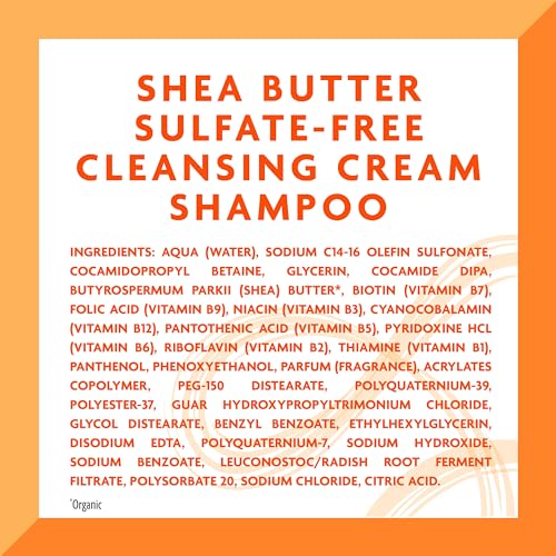 Cantu Shea Butter for Natural Hair Sulfate-Free Cleansing Cream Shampoo, 13.5 Ounce