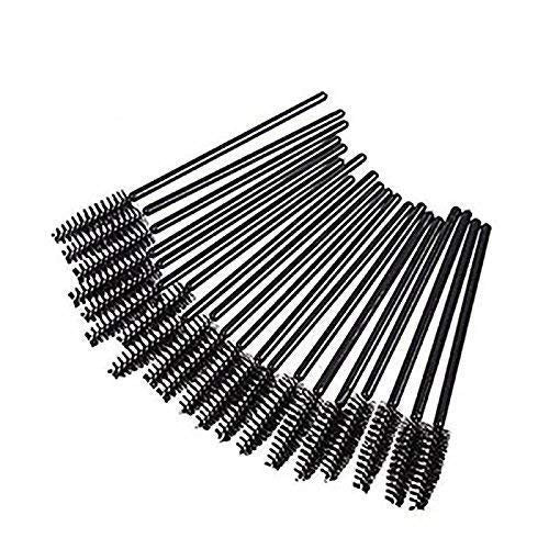 G2PLUS 100PCS Disposable Eyelash Brushes, Adjustable Mascara Wands Makeup Applicator Kits, Eyelash Spoolies Brushes for Eyelash Extensions and Eyebrows (Black)