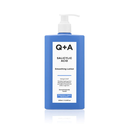 Q+A Salicylic Acid Smoothing Body Lotion (250ml), Body Moisturiser with Watermelon & Agave Scent, Body Butter Alternative, Smooths Rough Bumpy Skin, Clears Blemishes & Uneven Texture