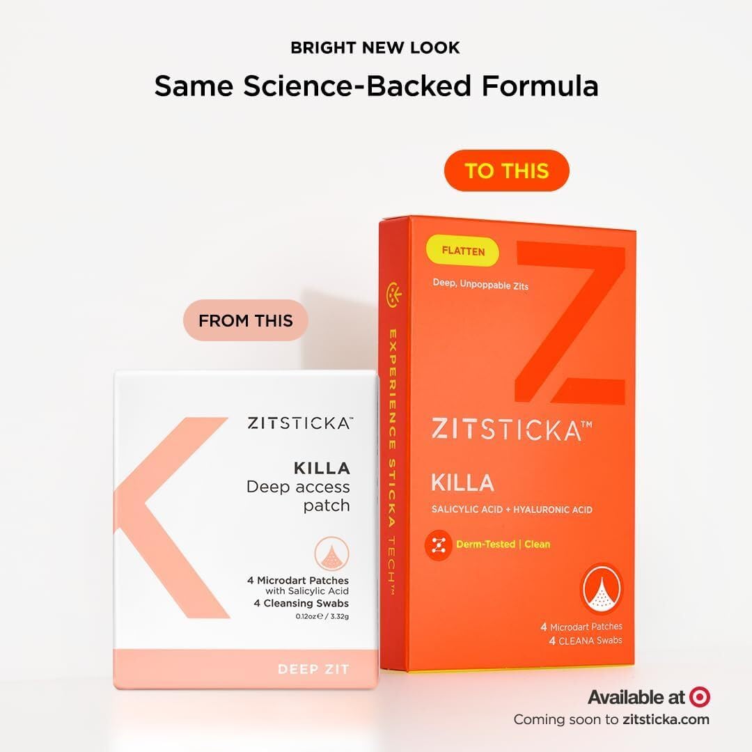 ZitSticka Killa Kit | Self-Dissolving Microdart Patch for Covering Zits and Spots, Stickers for Face and Skin, Vegan and Cruelty Free (8 Pack)