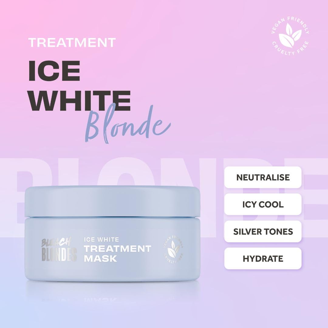 Lee Stafford Blue Toning Hair Mask | Bleach Blonde Ice White Collection - Best Conditioning Mask, Corrects Brassy & Orange Tones, Great for Dark, Highlighted, Cool Hair, 6.7 Fl Oz