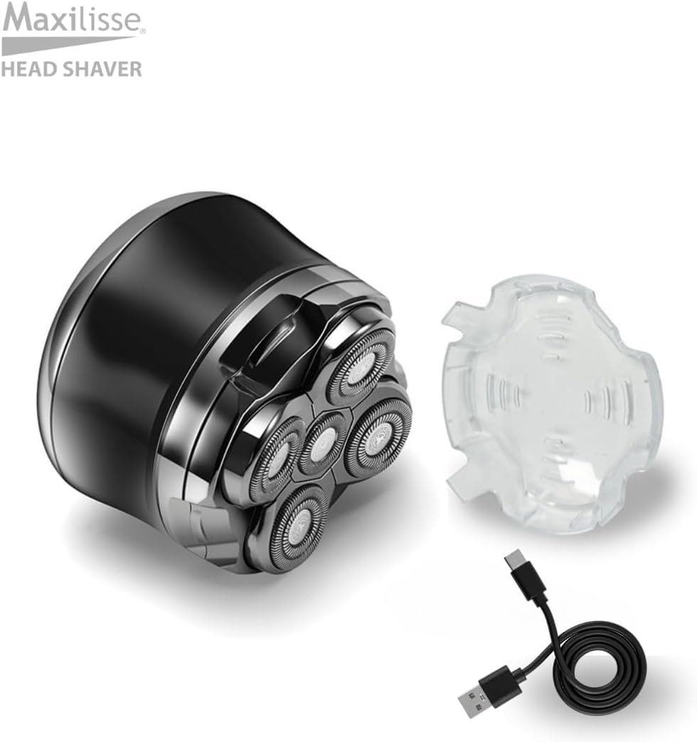 JML Maxilisse Head Shaver for Men - Professional Electric Shaver with 5 Floating Heads, Cordless, Rechargeable & Lightweight Design with Ergonomic Comfort Grip for Ultra-Close Smooth Head Shaving