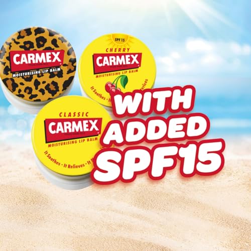 Carmex Lip Balm Pot Mixed Pack of 3 (Cherry, Classic & Wild), 7.5 g (Pack of 3)