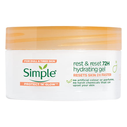 Simple Protect 'N' Glow Rest and Reset 72 Hour Hydrating Gel to Enhance Glowing Skin 50 ml