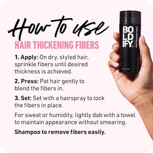 BOLDIFY Hair Fibres (56g) - Fill In Thinning and Fine Hair for an Instantly Fuller, Thicker Look - 14 Shades for Women and Men - Medium Brown