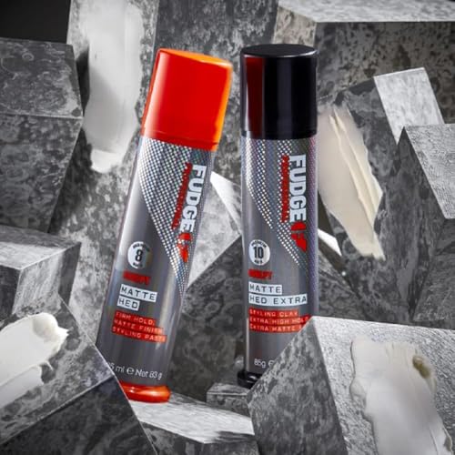 Fudge Professional Hair Wax, Matte Hed Extra, Extreme Hold, Texturising Hair Styling Product for Men, Matt Effect Texture Clay, Infused With Kaolin Clay, 85 g