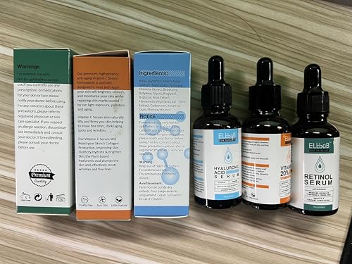 Age Defying Serum 3 Pack with Vitamin C, Retinol and Hyaluronic Acid - Boost Skin Collagen,Hydrate & Plump Skin, Anti Aging & Wrinkle Facial Serum