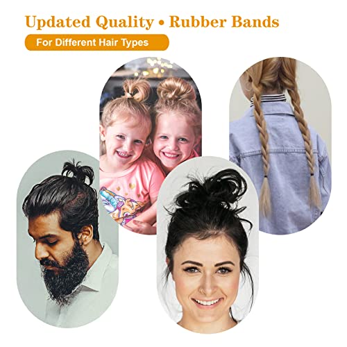 Black Elastic Hair Bands,500pcs Small Hair Rubber Bands with Box, Soft Mini Hair Elastics Ties Bands for Women Hair, Kids Hair, Braids Hair, Beard etc