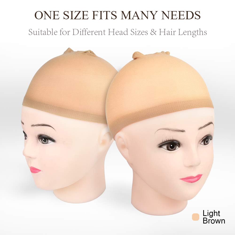 Wig caps,MORGLES 8 Pcs Stretchy Nylon Wig Cap- Nude Unisex Wig Stocking Cap for Women Makeup