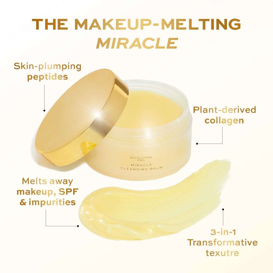Revolution Pro, Miracle Vegan Collagen Cleansing Balm, Hydrating & Nourising Face Cleanser, Vegan & Cruelty Free, 100ml