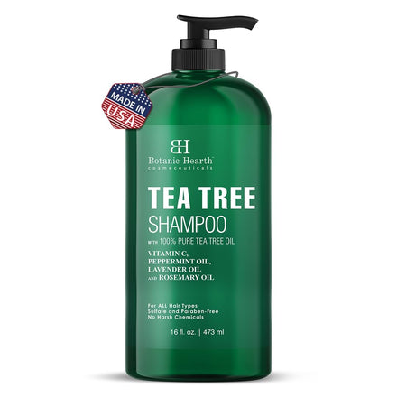 Botanic Hearth Tea Tree Shampoo, Vitamin C, Peppermint, Lavender and Rosemary Oil, Fights Dandruff and Dry Scalp, 16 fl oz