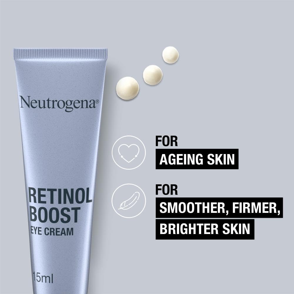 Neutrogena Retinol Boost Eye Cream (1x 15ml), Fragrance-Free Eye Cream for Ageing Skin, Under-Eye Treatment with Retinol for Fresher, Younger-Looking Skin