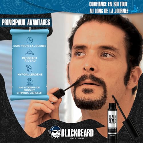 Blackbeard Brown Black - Temporary Colour for Mens Moustache Sideburns and Beard by Blackbeard