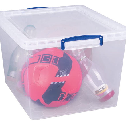 Really Useful Products 33.5 Litre Box, Nestable Clear, Pack of 3 in Card