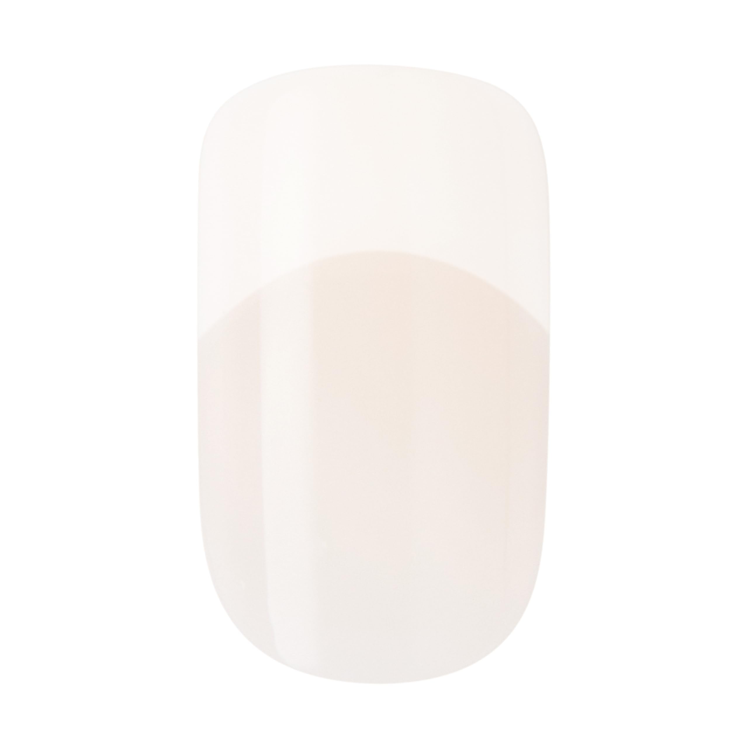 KISS Salon Acrylic Press On Nails, Nail glue included, 'Cashmere', French, Medium Size, Squoval Shape, Includes 28 Nails, 2g Glue, 1 Manicure Stick, 1 Mini file