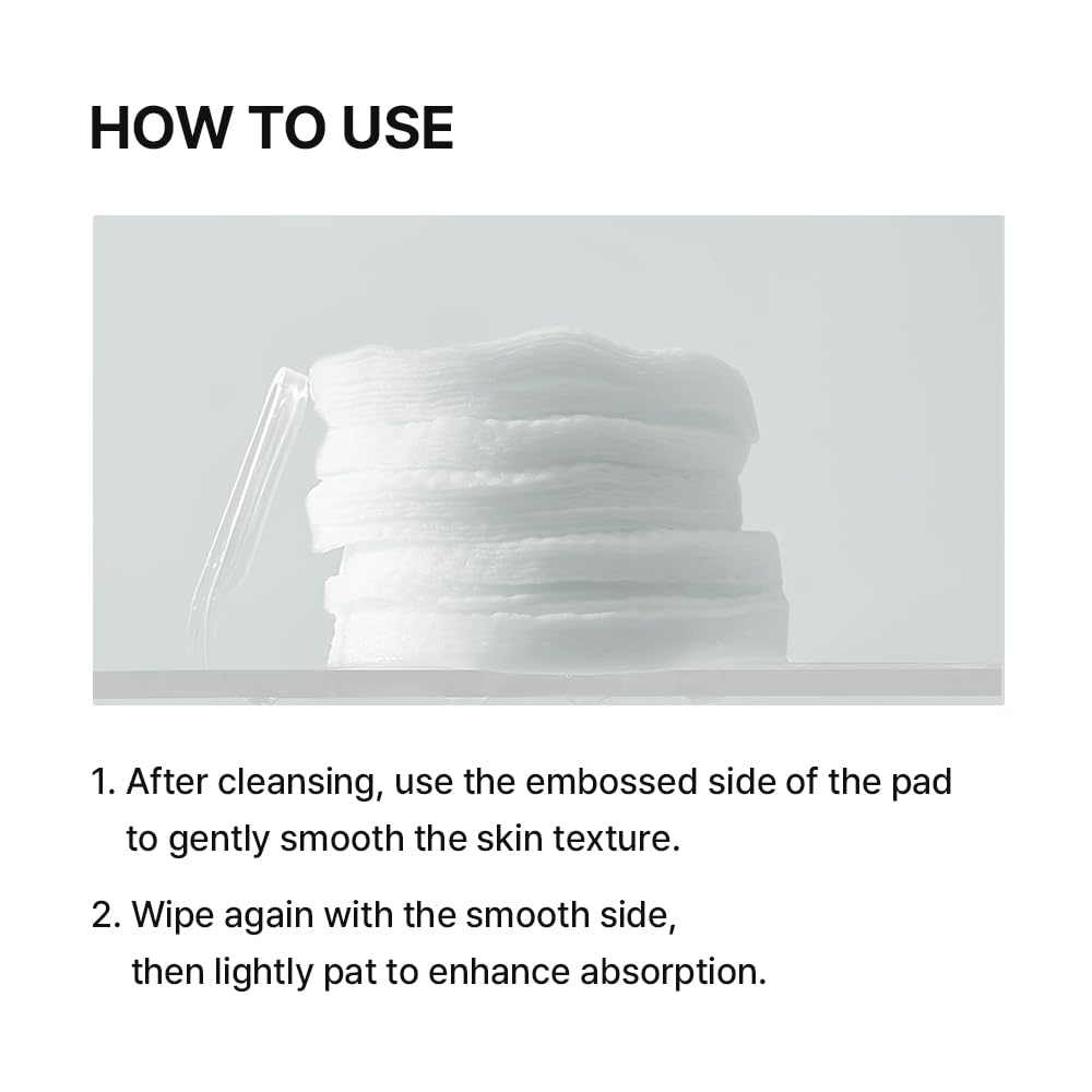 Needly Daily Toner Pad, Exfoliating Facial Pads with BHA & PHA, Deep Hydration, Pore Minimizer for Face, Centella, Tea Tree, High Volume Essence, Extra Large Cotton Pad, Korean Skin Care (60 Pads)