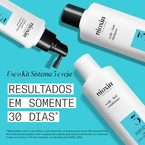 Nioxin System 3 Scalp + Hair Shampoo - Hair Thickening Shampoo For Coloured, Dry and Damaged Hair with Light Thinning - with Biotin and Niacinamide, 300ml