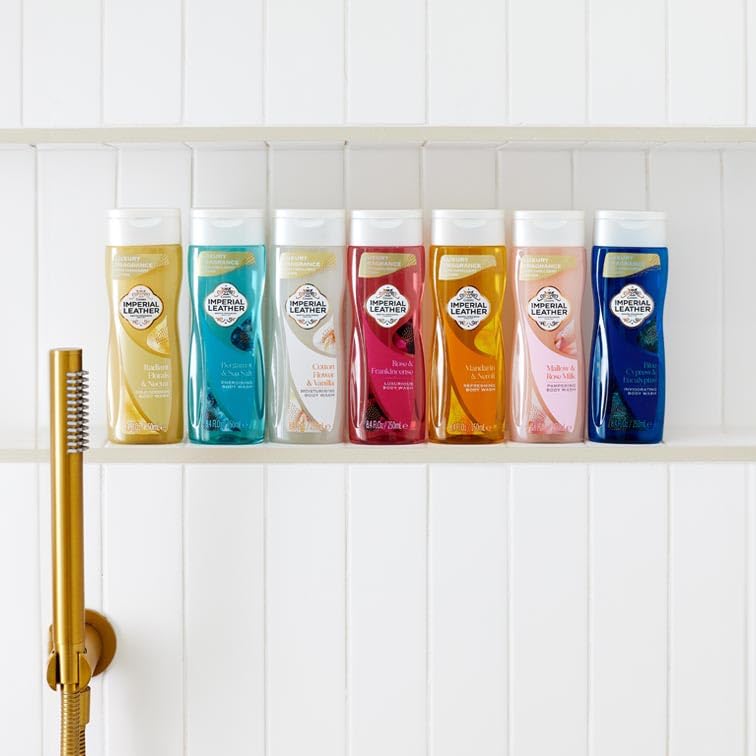 Imperial Leather Cotton Flower & Vanilla Moisturising Body Wash Shower Gel Signature Oil Blend, Creamy Lather, Gentle Skin Care, Bulk Buy, Pack of 6x500ml
